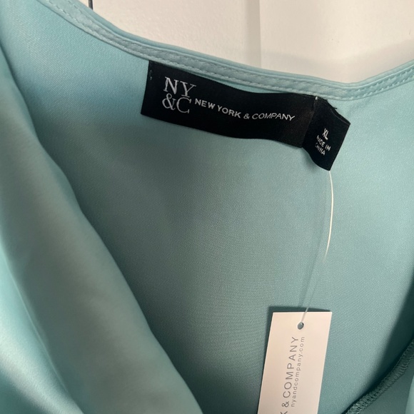 New York & Company Scoop Waist Tie Sleeveless Blouse NWT Women's Size Large - Picture 2 of 7